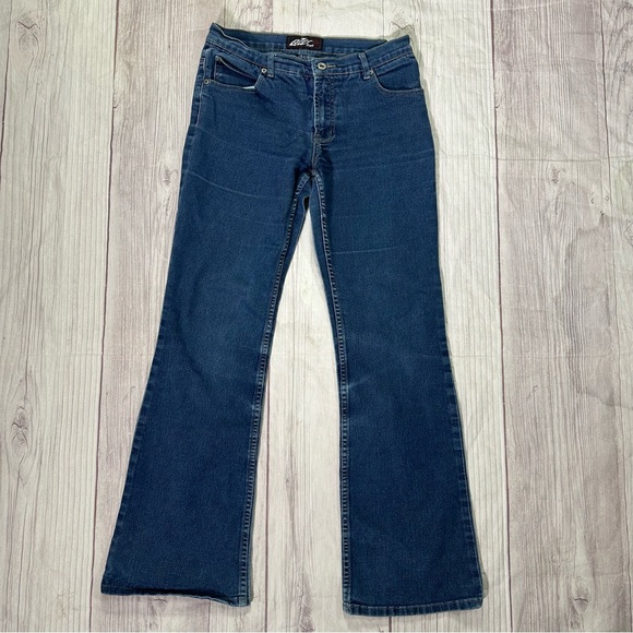 Women’s Y2K Lazer Jeans Bell Bottom Boot Cut Denim w/ Embroidered Rodeo Girl - Picture 2 of 7